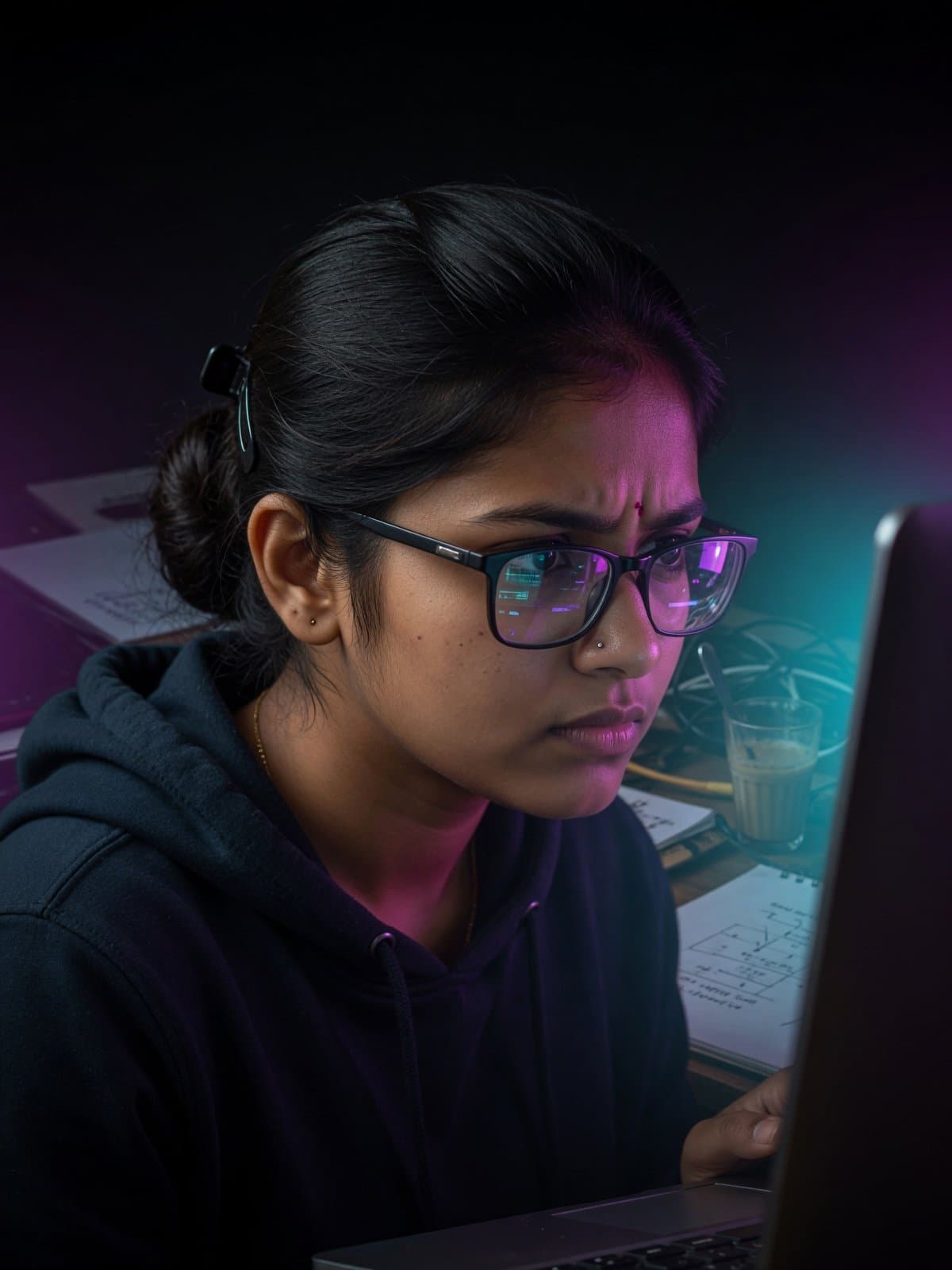 Student working through a track